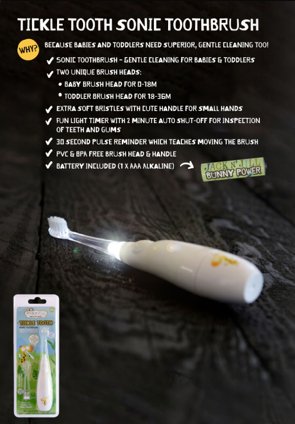 Jack N' Jill Tickle Tooth Sonic Toothbrush (0-6yrs)