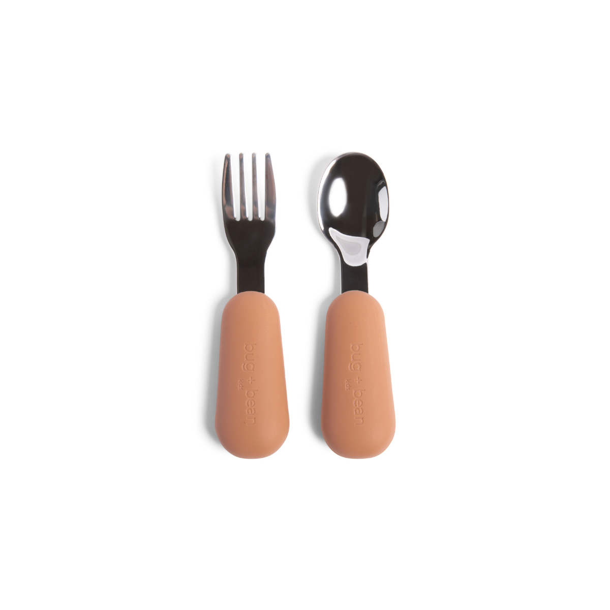 Bug + Bean First Utensil Set I Fork and Spoon: Clay