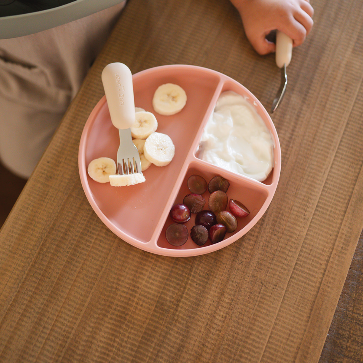 Bug + Bean First Utensil Set I Fork and Spoon: Clay