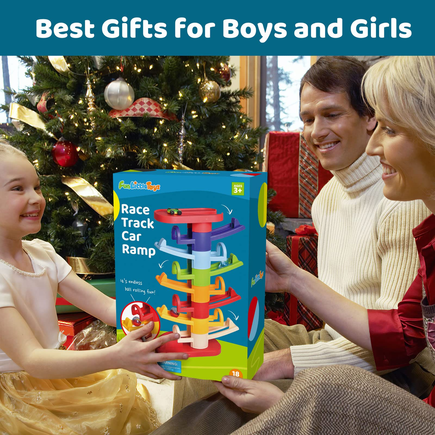 Fun Little Toys Car Ramp Toy Race Track for Toddlers