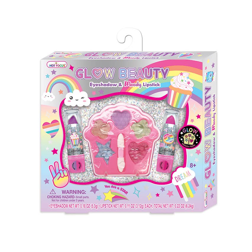 Hot Focus Glow Beauty Eyeshadow & Moody Lipstick, Rainbow