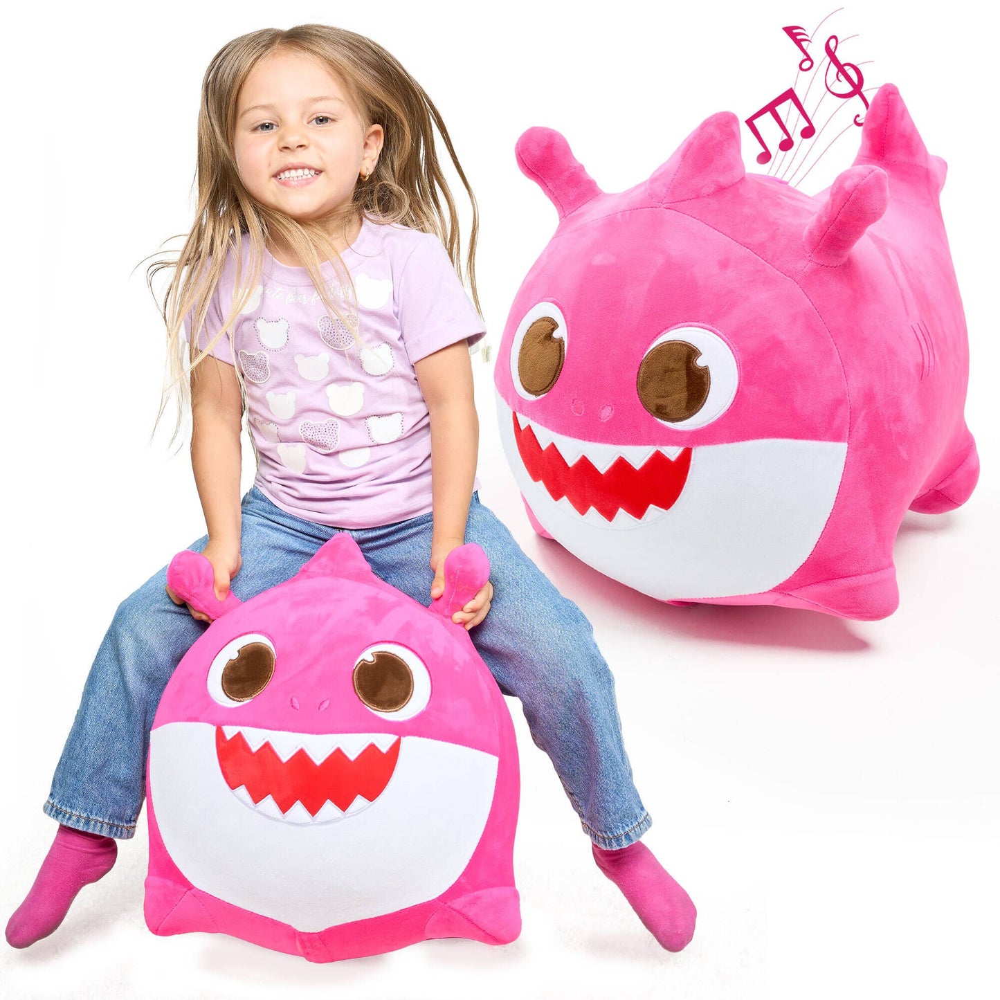 Baby Shark (Mommy) Bouncy - Ride On Plush Toy for Toddlers