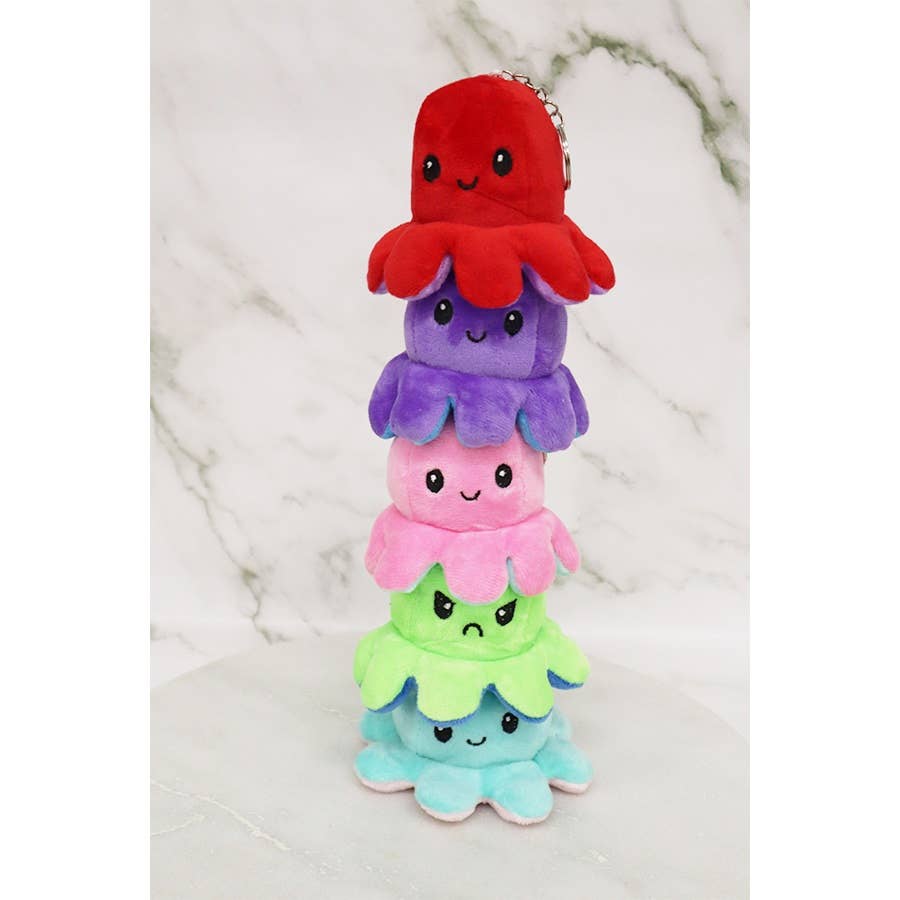 Reversible Octopus Plushie Key Chain: MIX COLOR / ONE