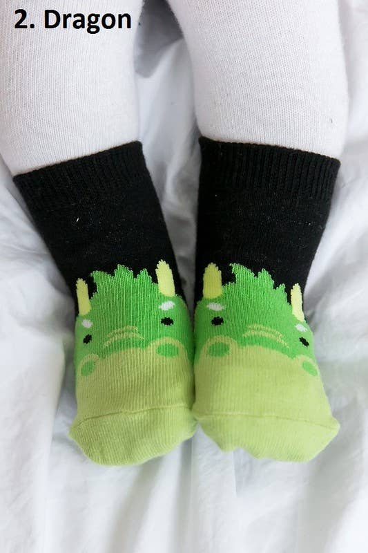 Vaenait Baby Dragon Zoo Baby Animal Socks: Green