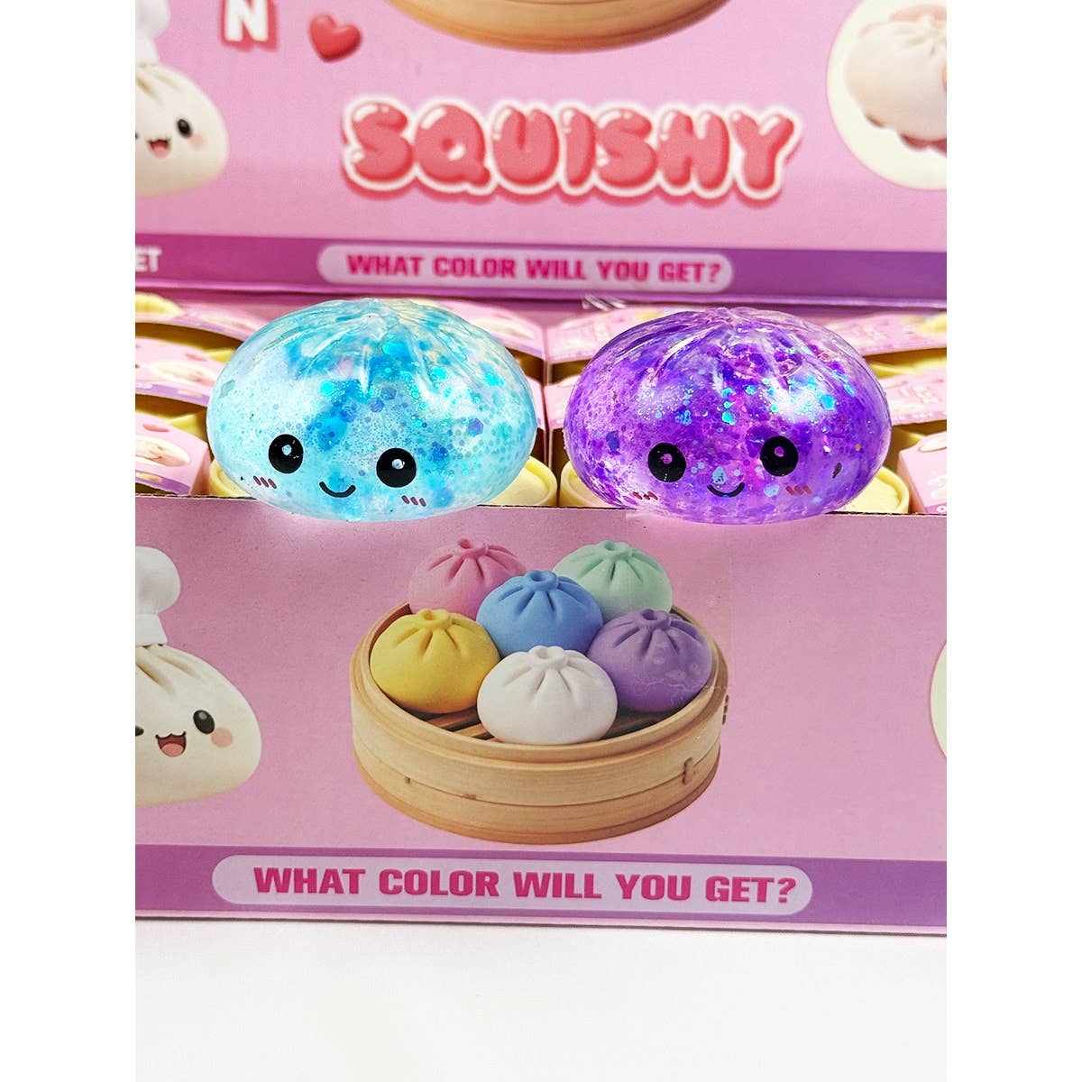 Mini Glittered Maltose Dumpling Squishy with Steamer