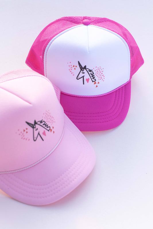 Space 46 Kids Valentine's Sweetheart Trucker Hat: Pink