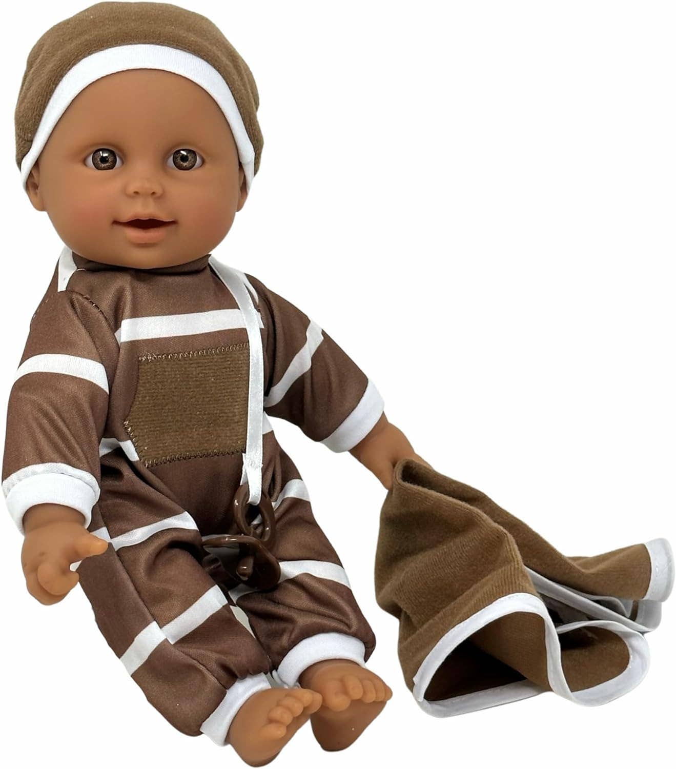 The New York Doll Collection 11" Doll Striped W/ Pacifier: Caucasian