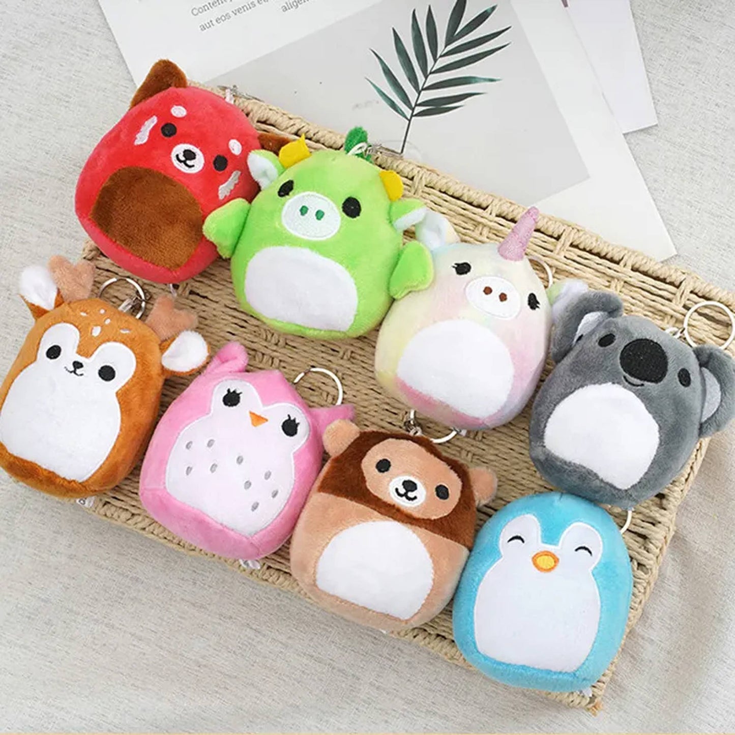 JSblueridge Toys Mix Animal Soft Plush Keychain - Assorted in Bulk