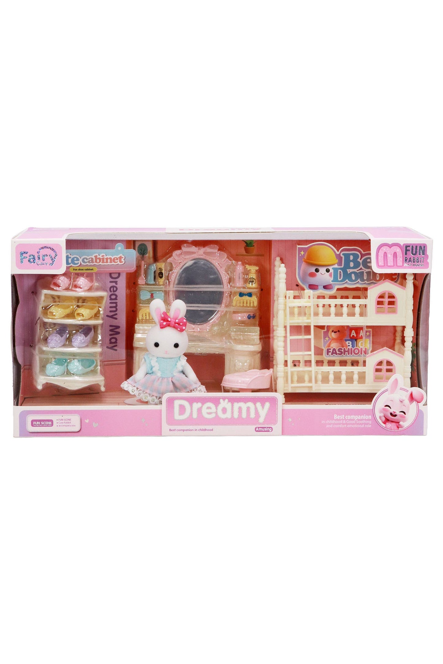 Dreamy May Bunny Bunk Bed Shoe Cabinet Playset