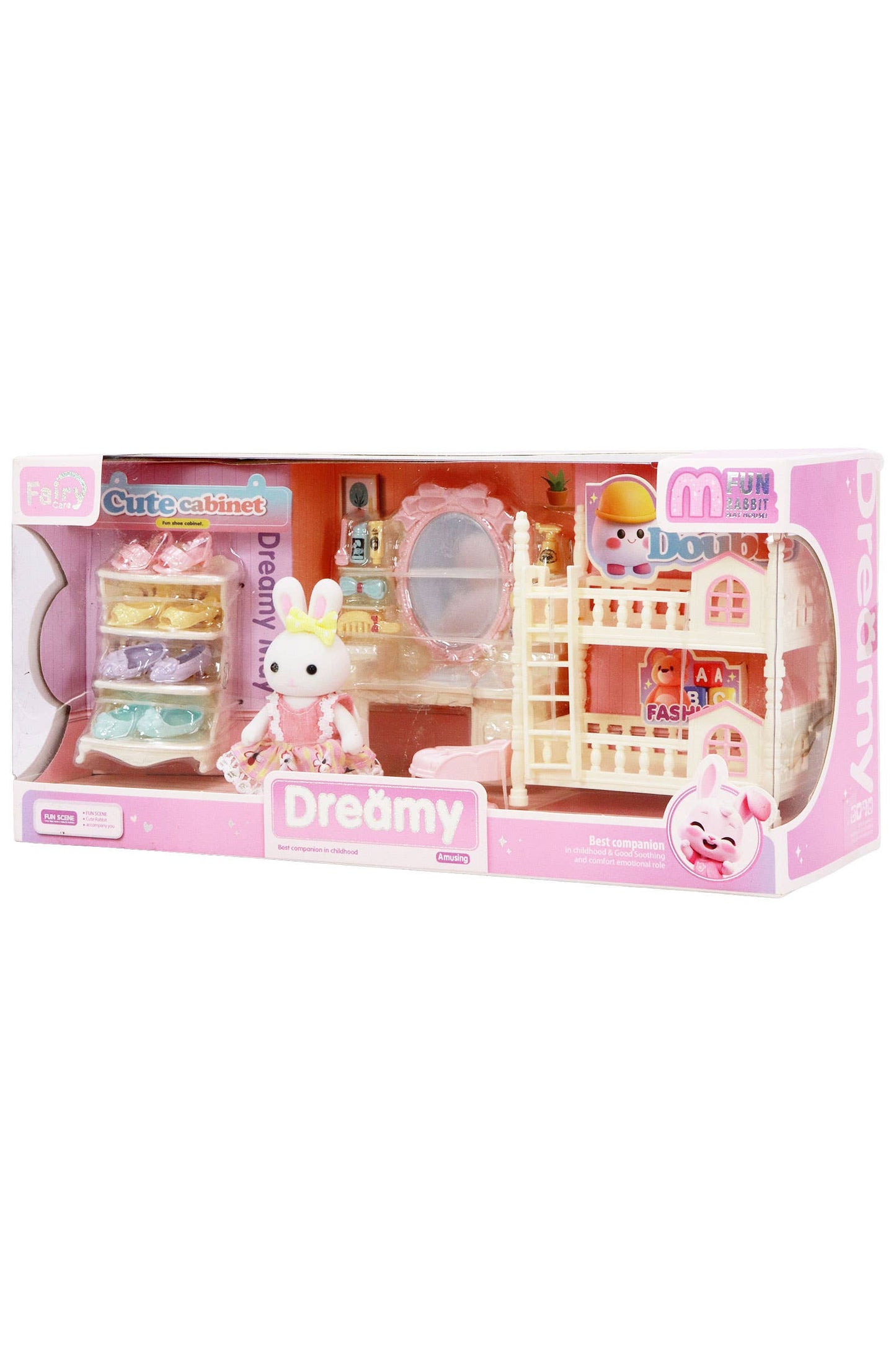 Dreamy May Bunny Bunk Bed Shoe Cabinet Playset