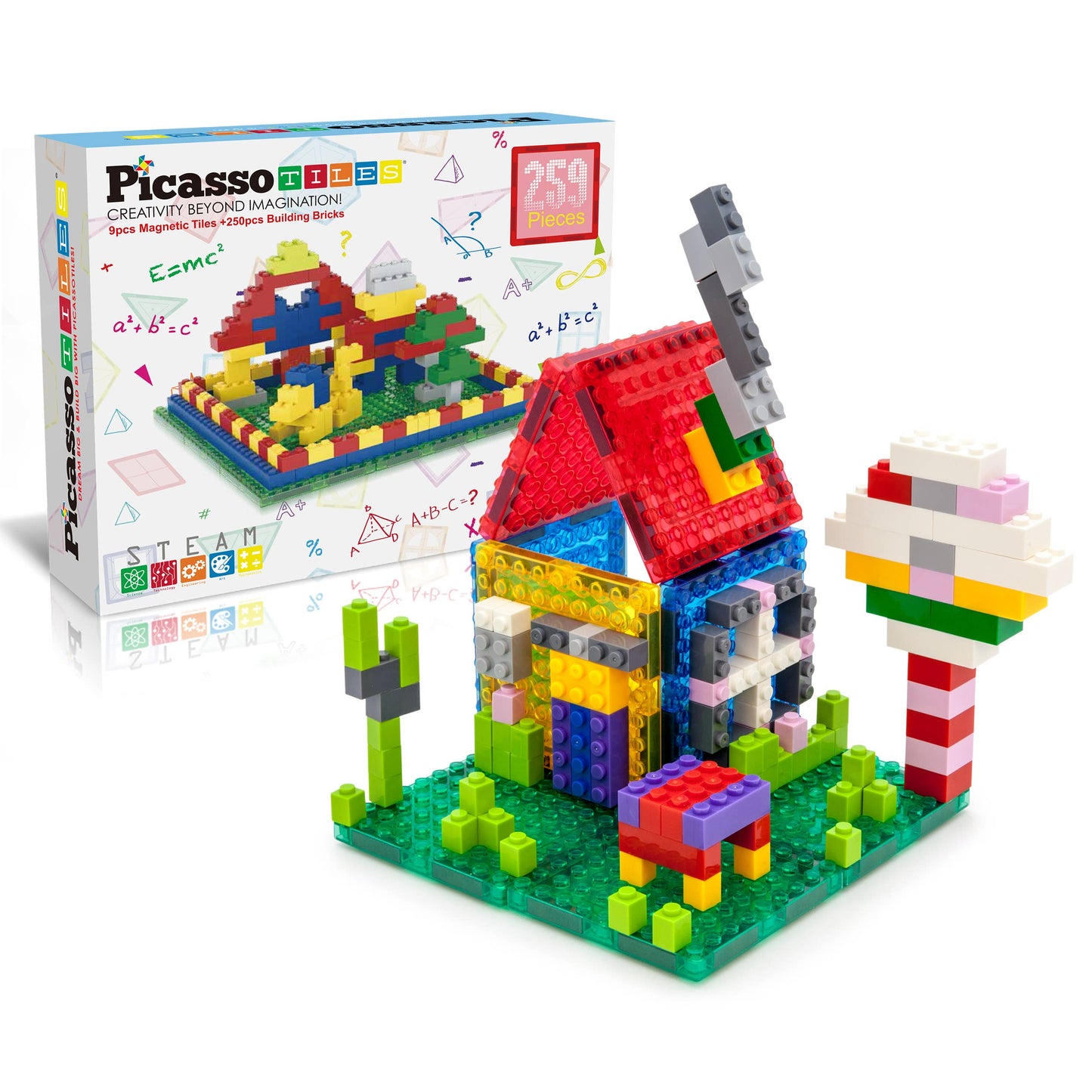 Picasso Tiles 259 Piece Magnetic Brick-Tiles & Bricks