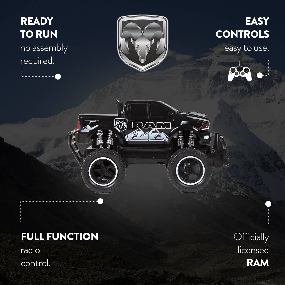 1:24 Remote Control Ram 2500 RTR  Electric RC Monster Truck