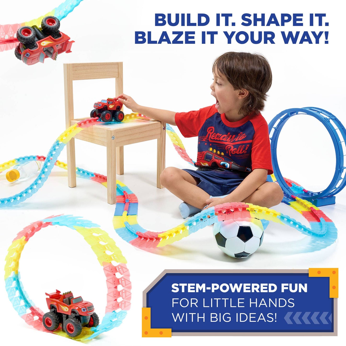 Nickelodeon Blaze Race Track Glow in the Dark STEM Gift Toy