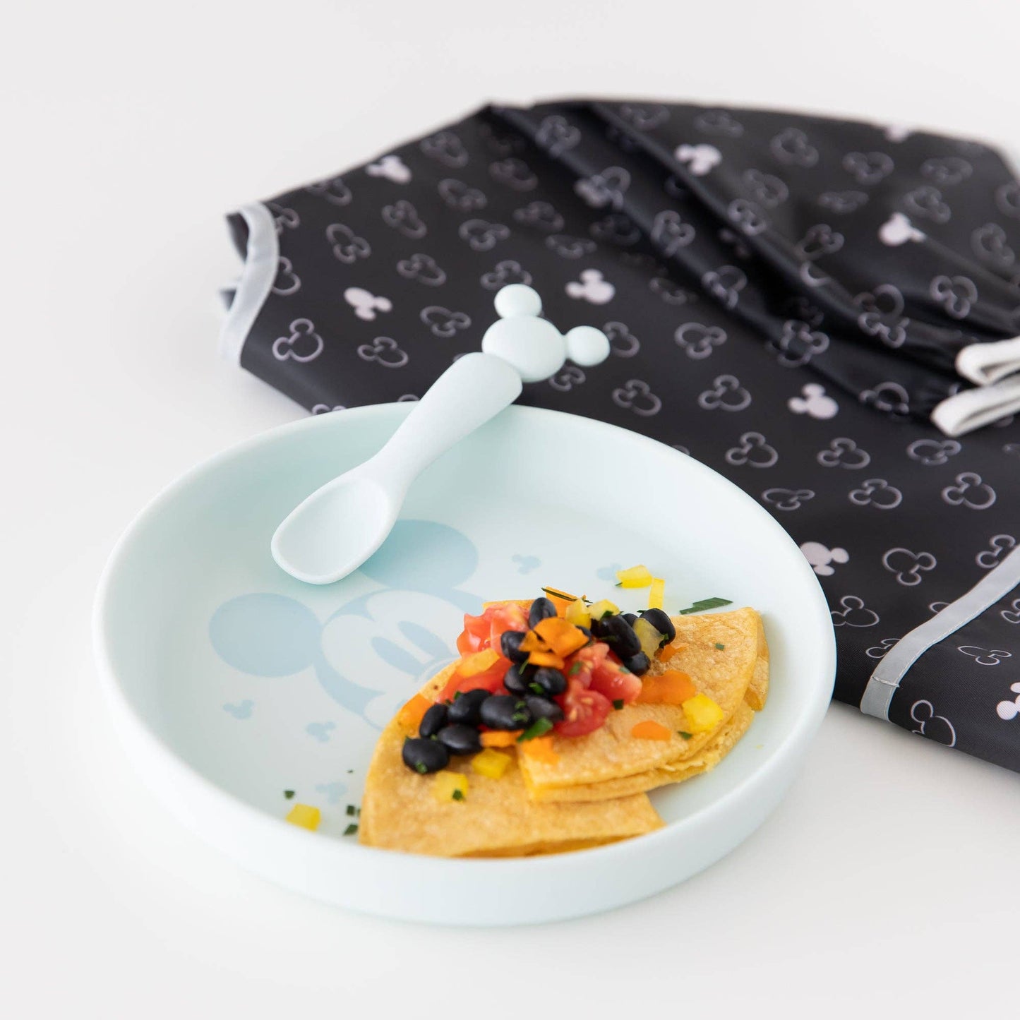 Bumkins Silicone Plate + Spoon Set: Disney Mickey Mouse