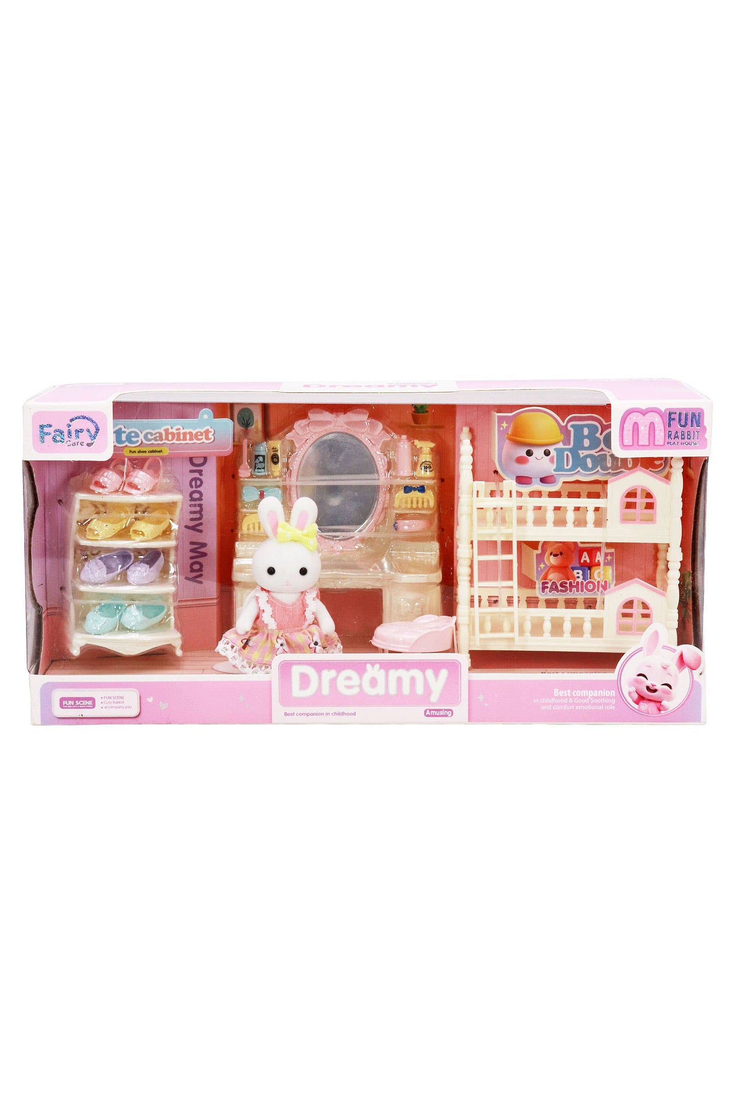 Dreamy May Bunny Bunk Bed Shoe Cabinet Playset