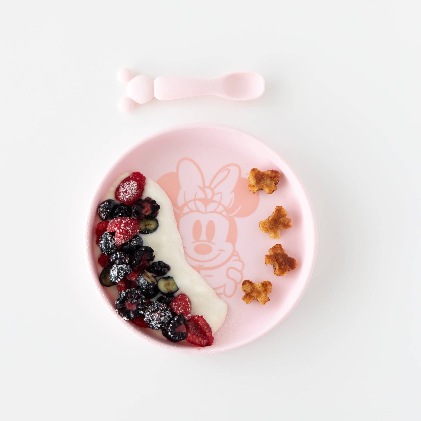 Bumkins Silicone Plate + Spoon Set: Disney Minnie Mouse