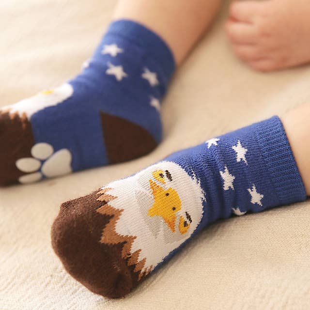 Vaenait Baby Eagle Zoo Socks Baby Animal Socks: Blue