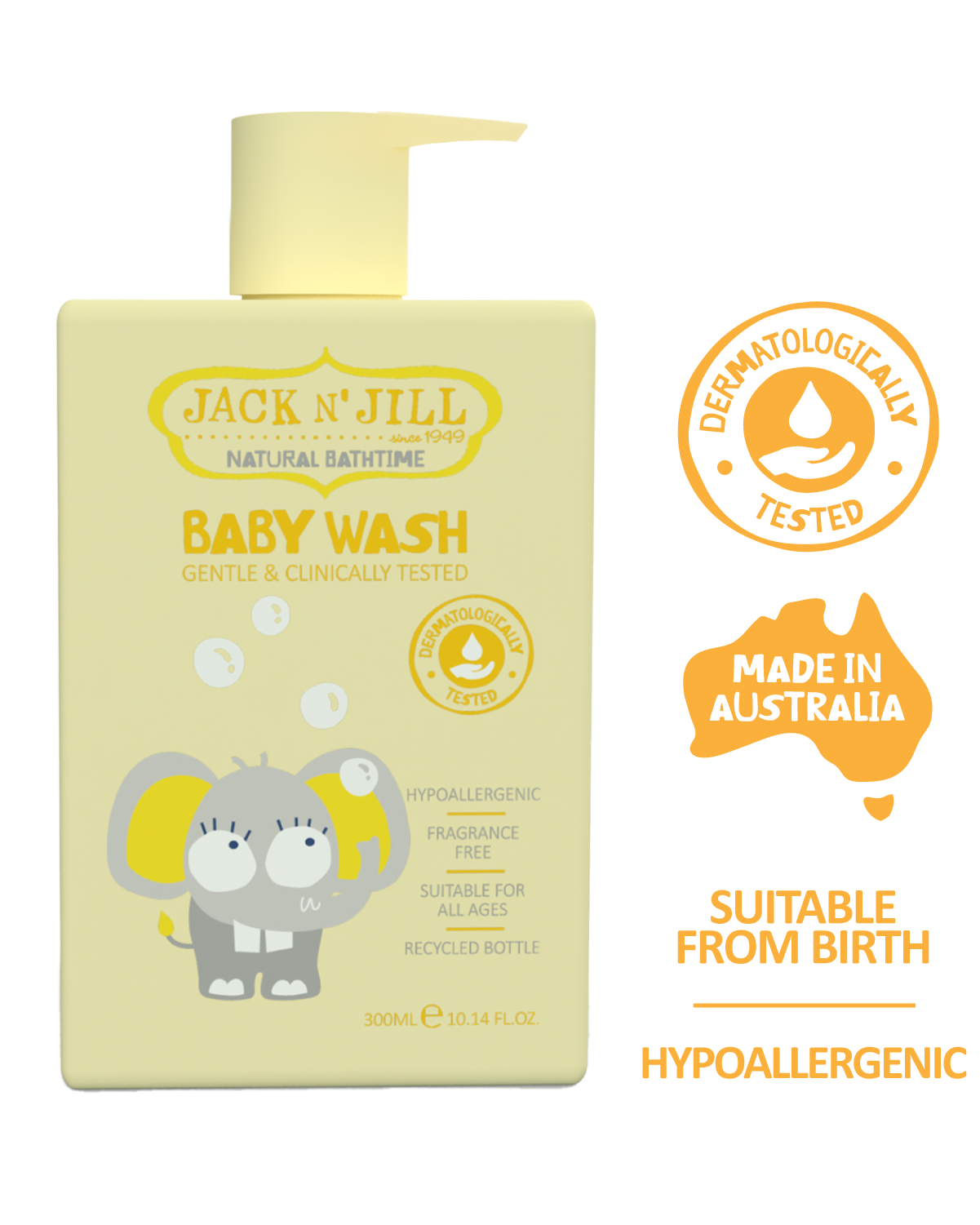 Jack N' Jill Baby Wash - Natural 300mL