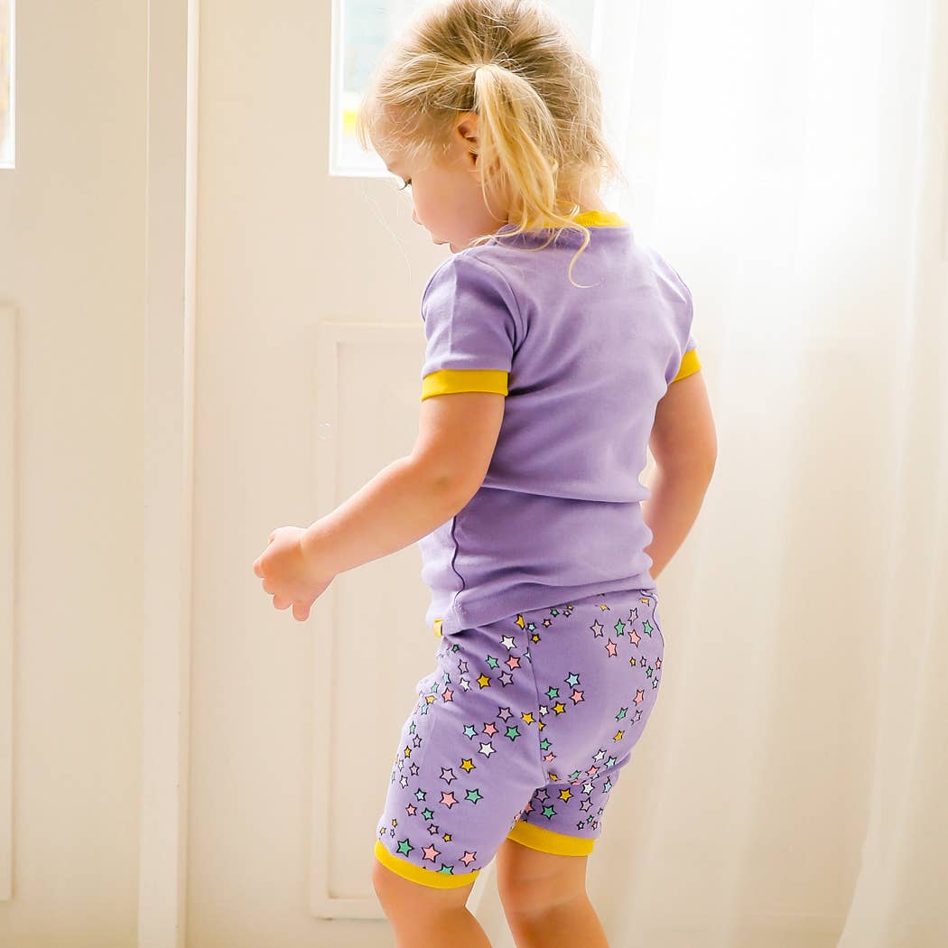 Vaenait Purple Unicorn Short Sleeve Pajama Set