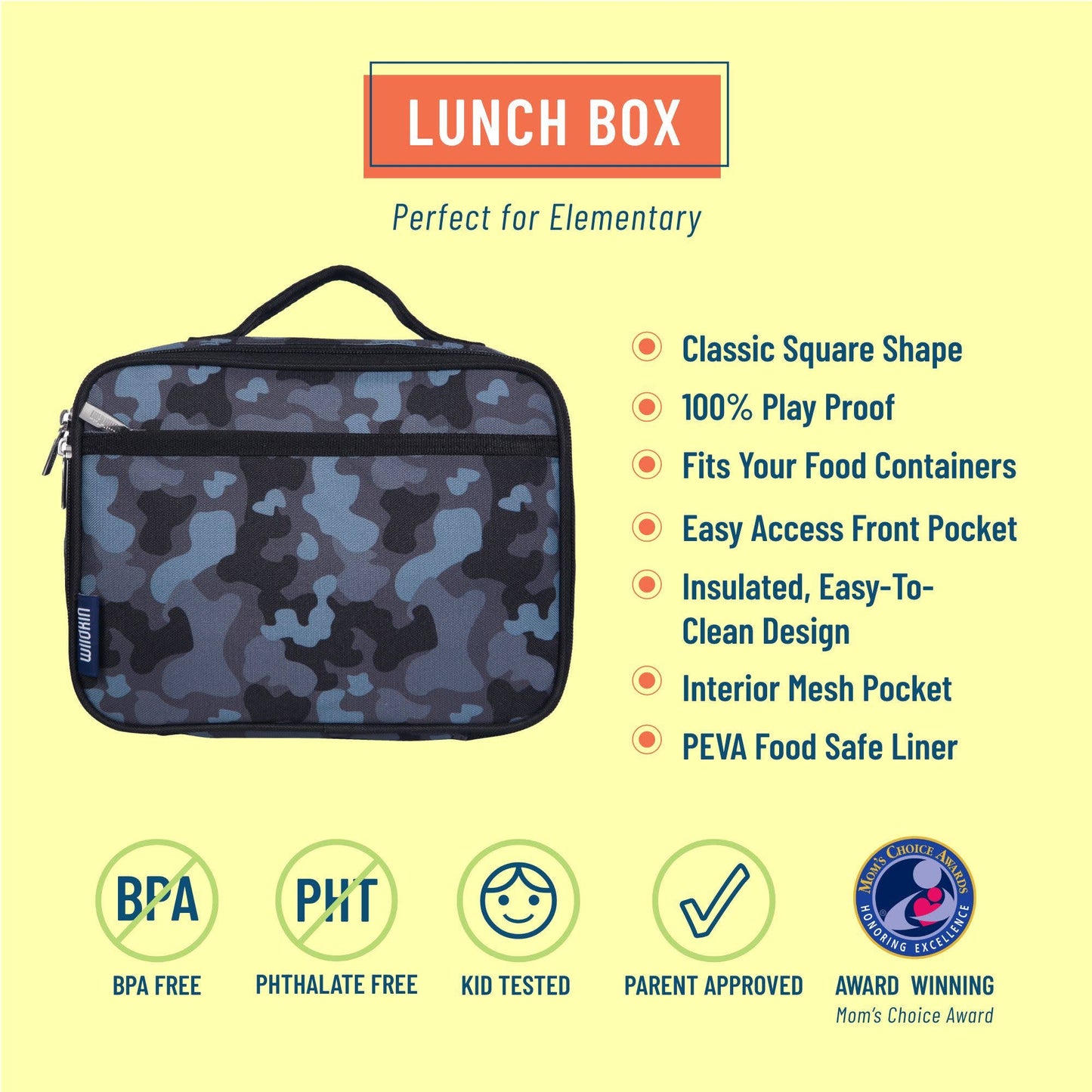 Wildkin Black Camo Lunch Box