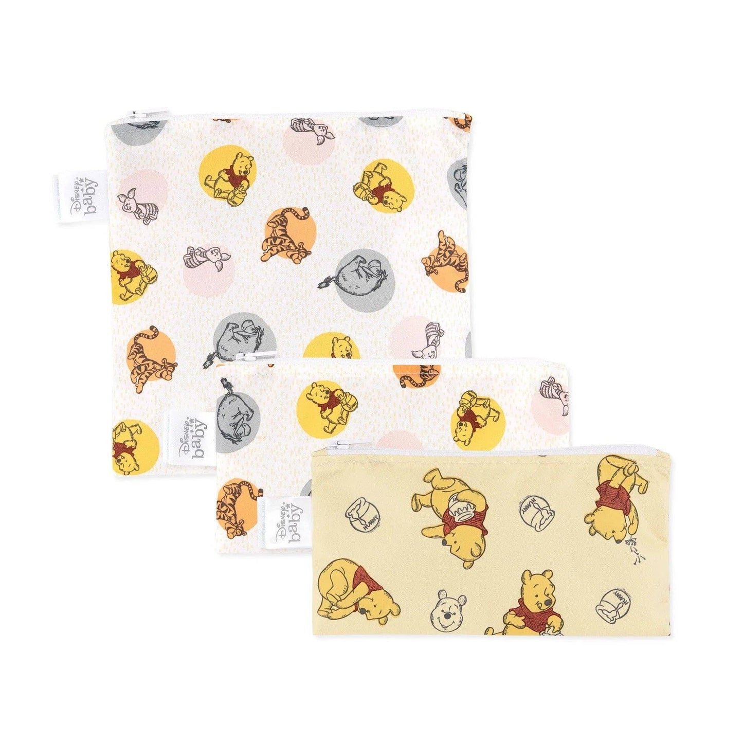 Bumkins Reusable Snack Bag, 3-Pack: Pooh Bear and Friends