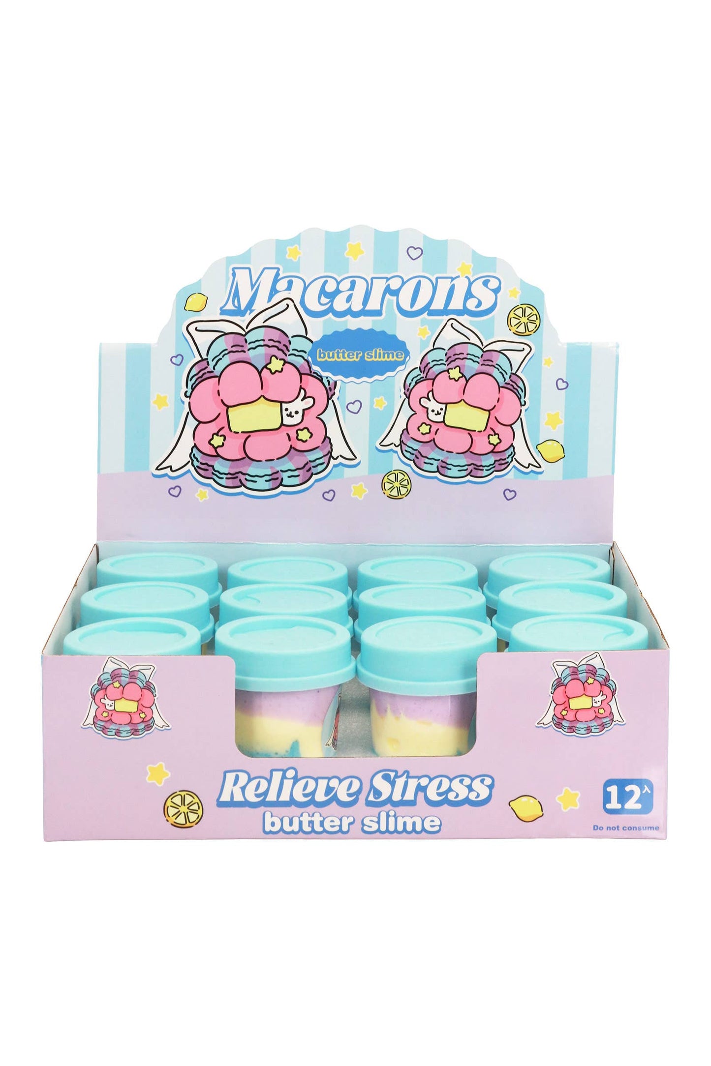 Three-Tone Matte Macaron Butter Slime Blue Beverage Cup Jar