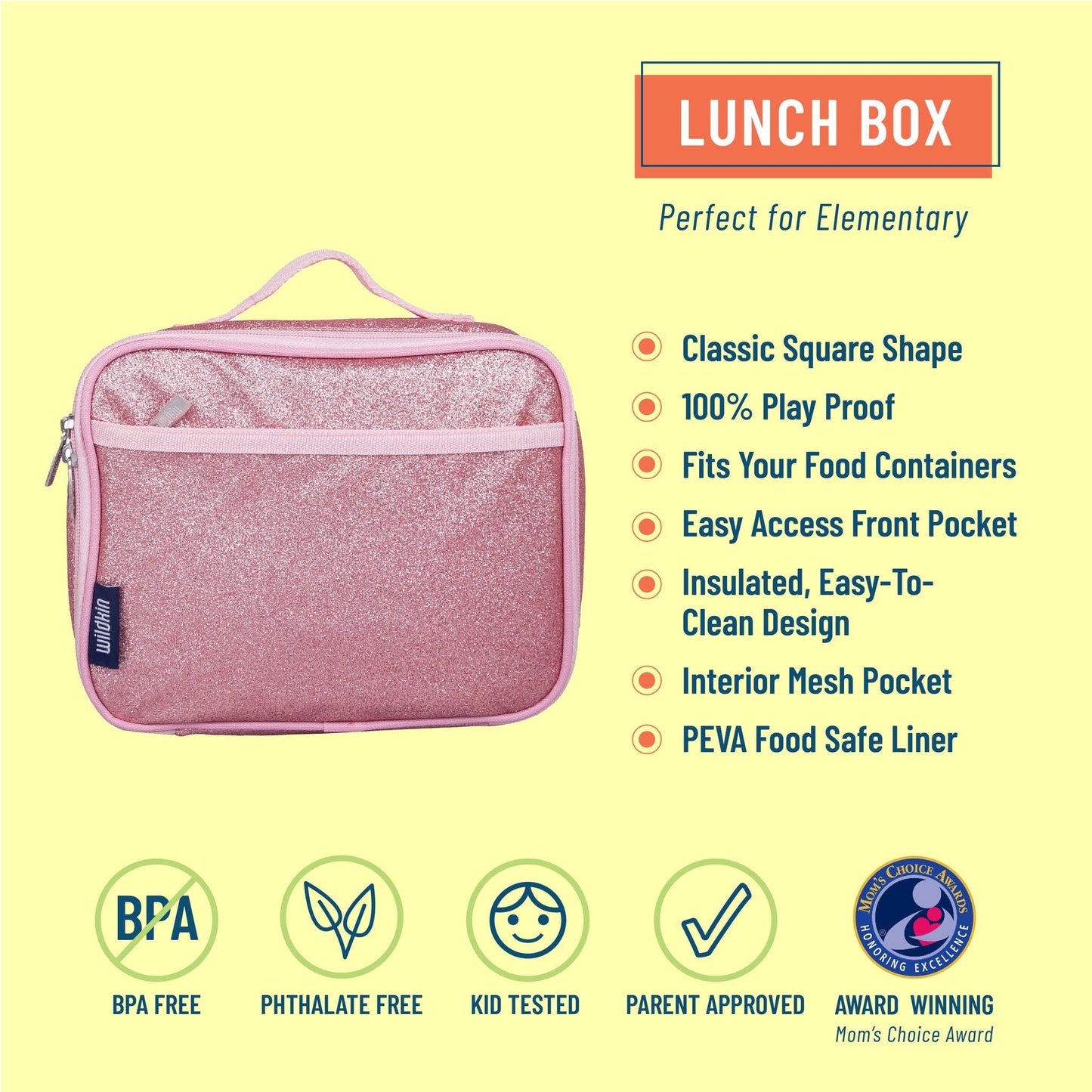 Wildkin Pink Glitter Lunch Box