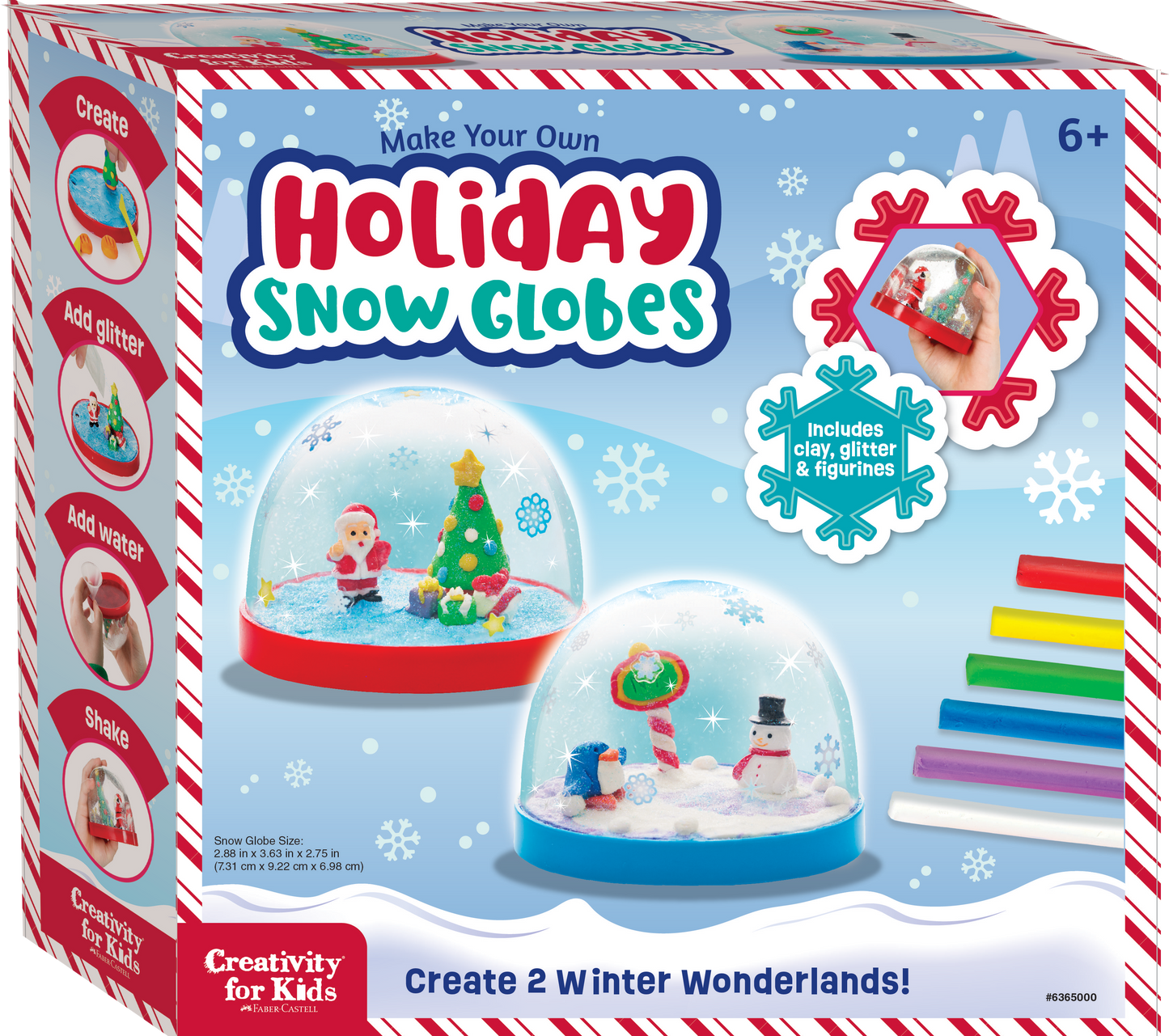 Faber Castell Make Your Own Holiday Snow Globes Craft Kit for Kids