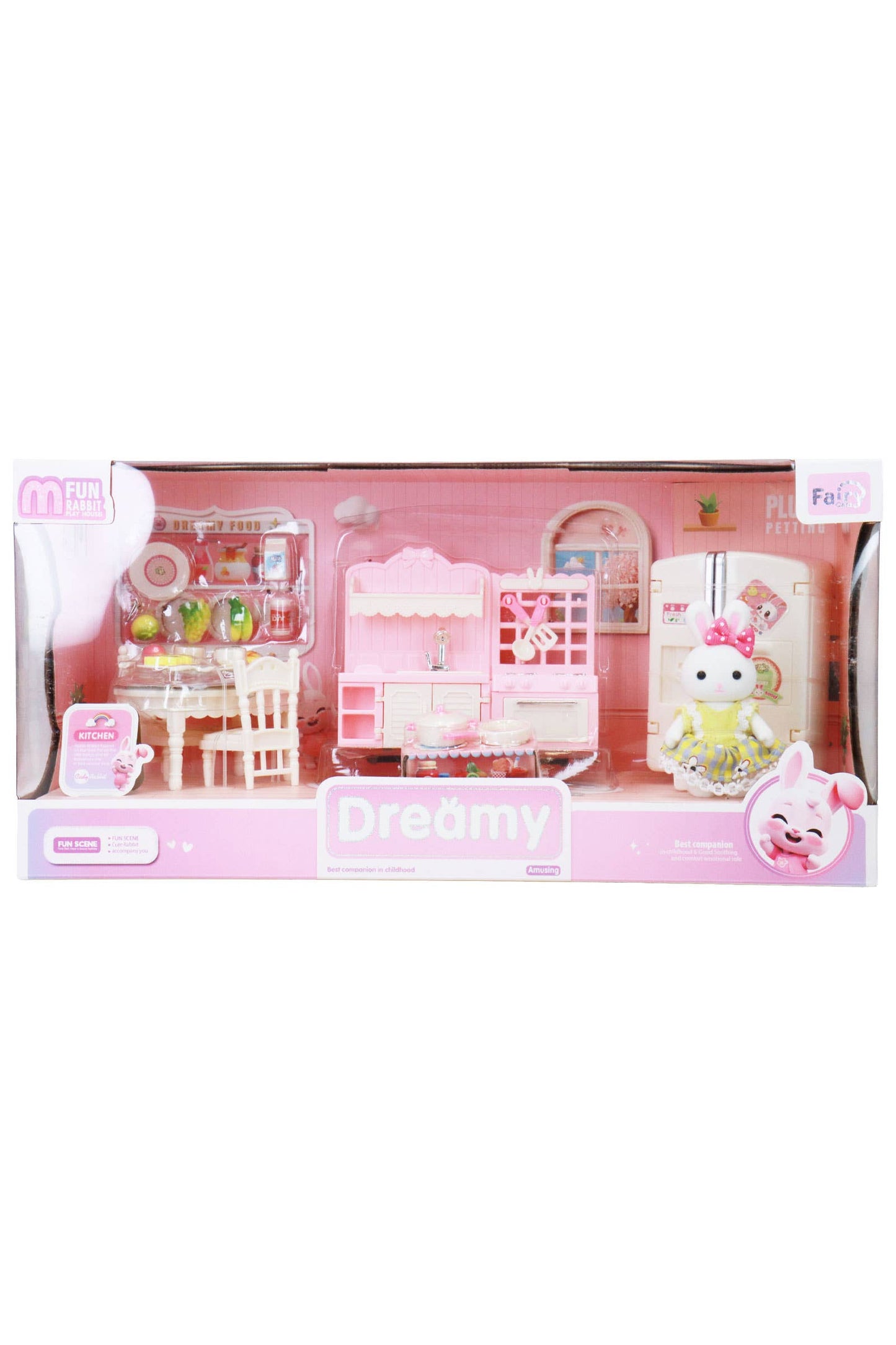 Mini Bunny Rabbit Girl Kitchen Pretend Play Set