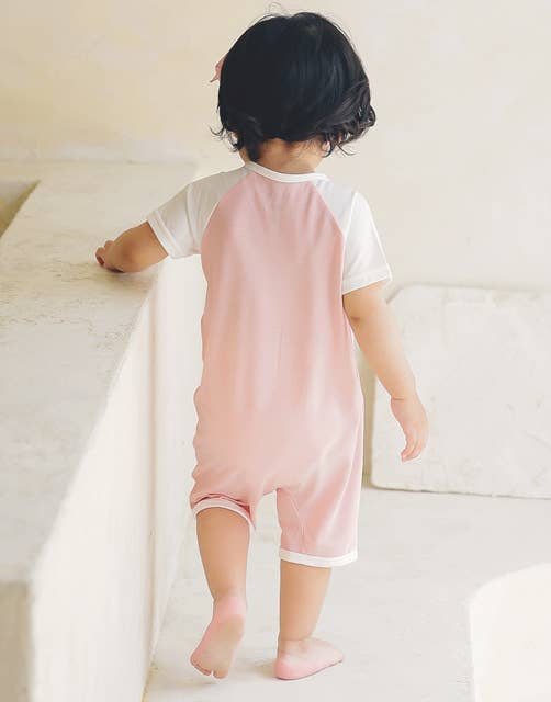 Vaenait Baby Smile Pink Baby Bamboo Romper: Pink