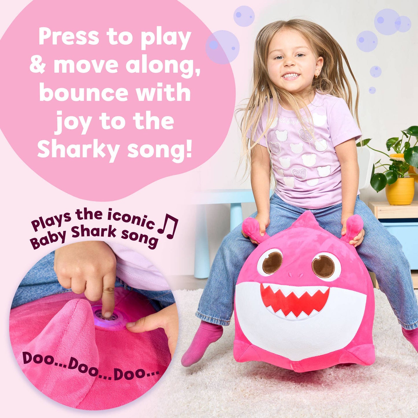 Baby Shark (Mommy) Bouncy - Ride On Plush Toy for Toddlers
