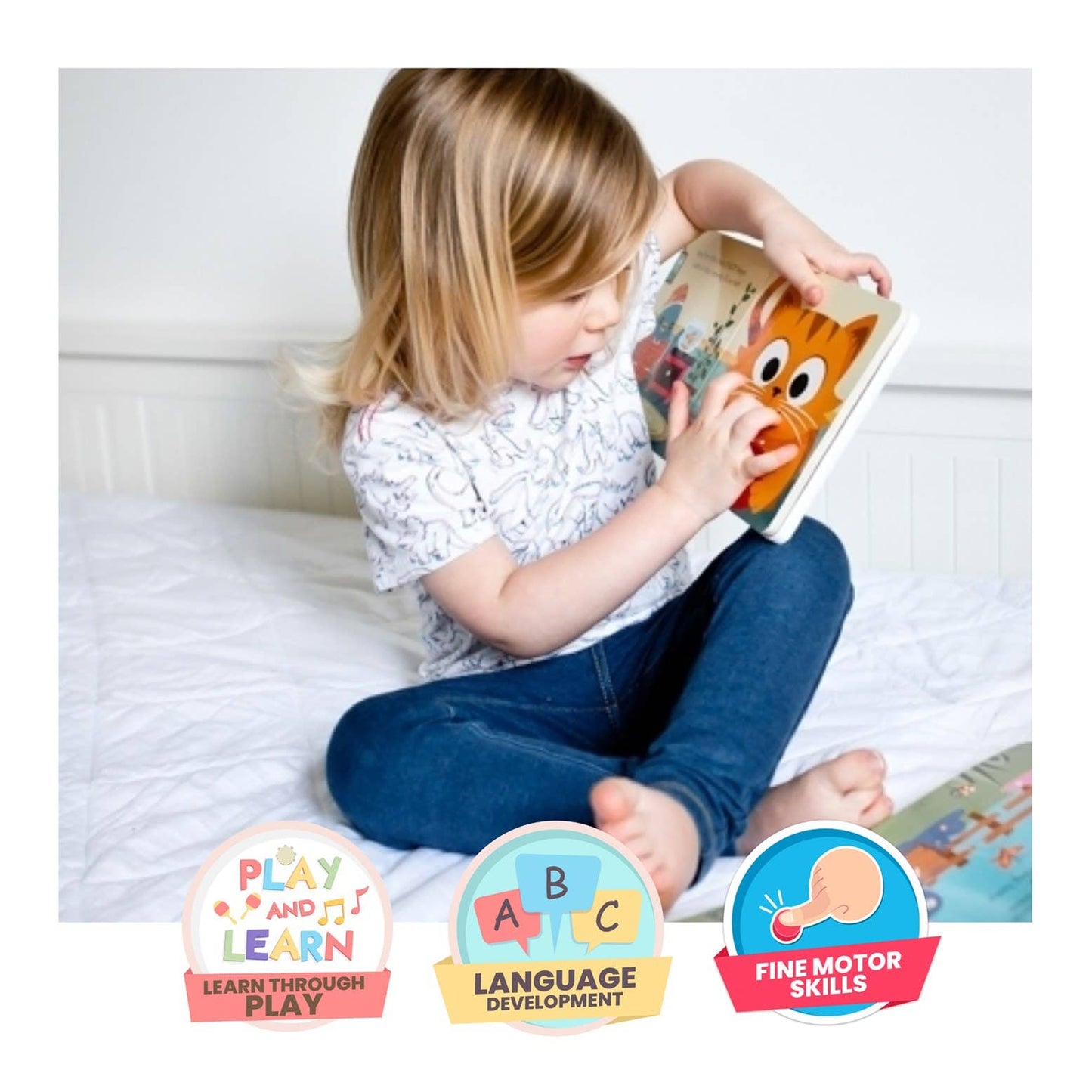 Ditty Bird First Sensory Book Montessori Cute Animals USB-C