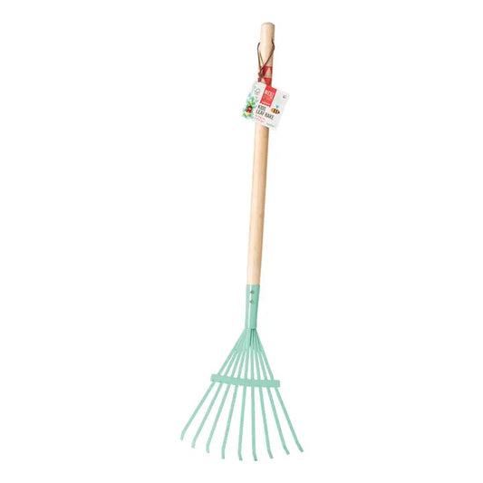 Beetle & Bee 27" Kid's Metal Leaf Rake with Hardwood Handle