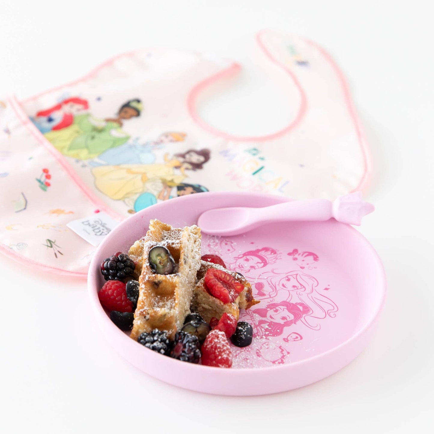 Bumkins Silicone Plate + Spoon Set: Disney Princess