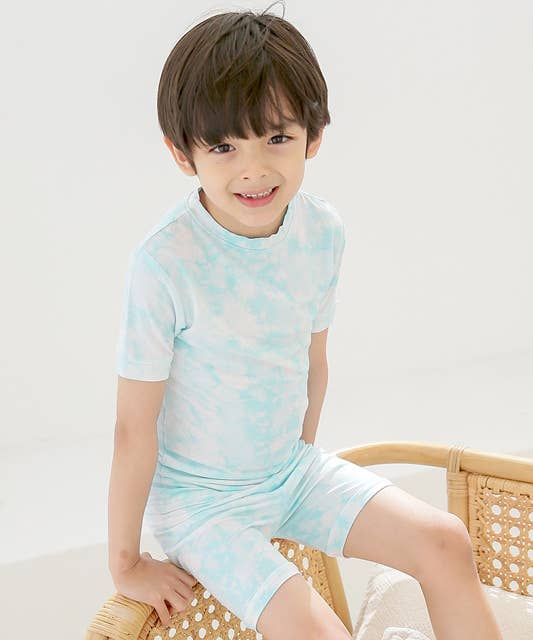 Vaenait Baby Bamboo Tie Dyeing Sky Short Sleeve PJs: Sky