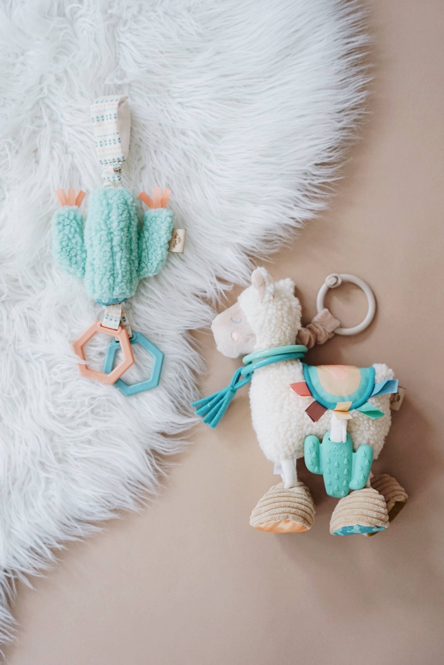 Itzy Ritzy Friends Link & Love™ Activity Plush with Teether Toy: Llama