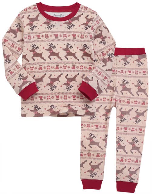Noel Beige Christmas Long Sleeve PJs