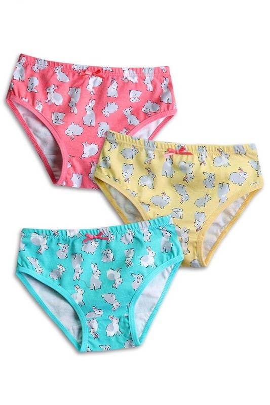 Sweet Rabbit Girls Bikini Briefs 3 Pack Underwear