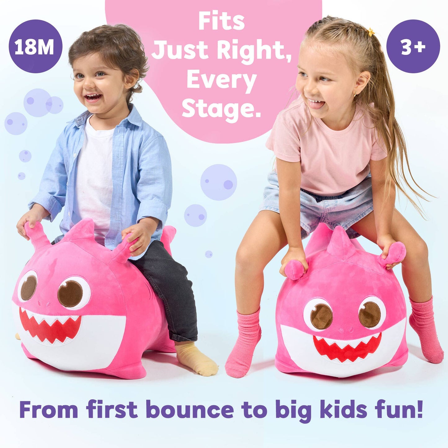 Baby Shark (Mommy) Bouncy - Ride On Plush Toy for Toddlers