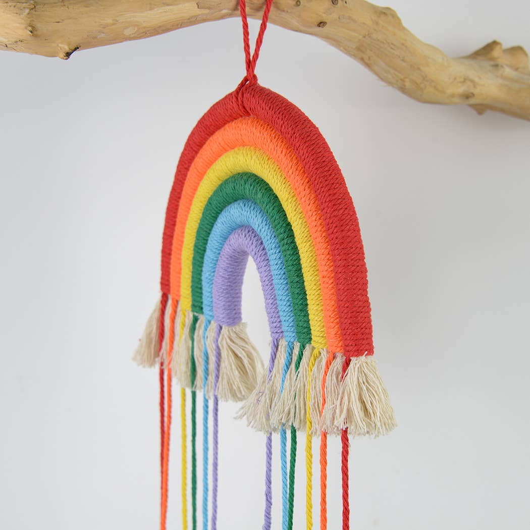 Macrame Rainbow Tassel Wall Hanging Decor: A