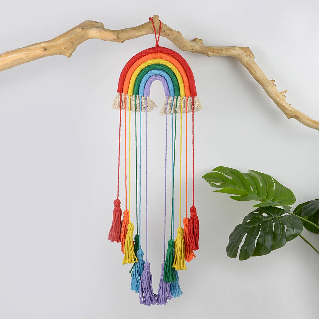 Macrame Rainbow Tassel Wall Hanging Decor: A