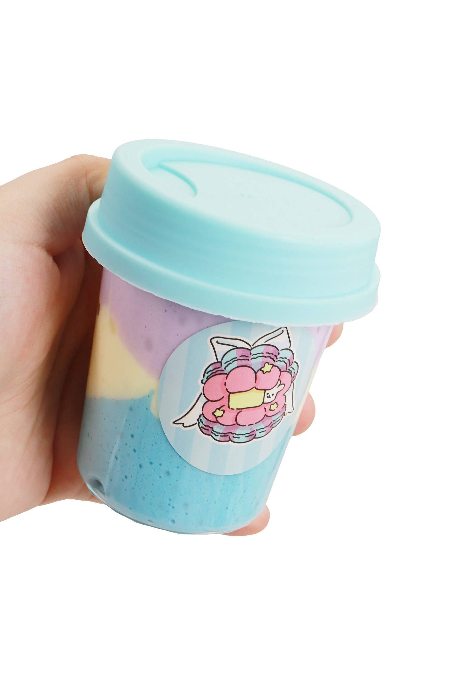 Three-Tone Matte Macaron Butter Slime Blue Beverage Cup Jar