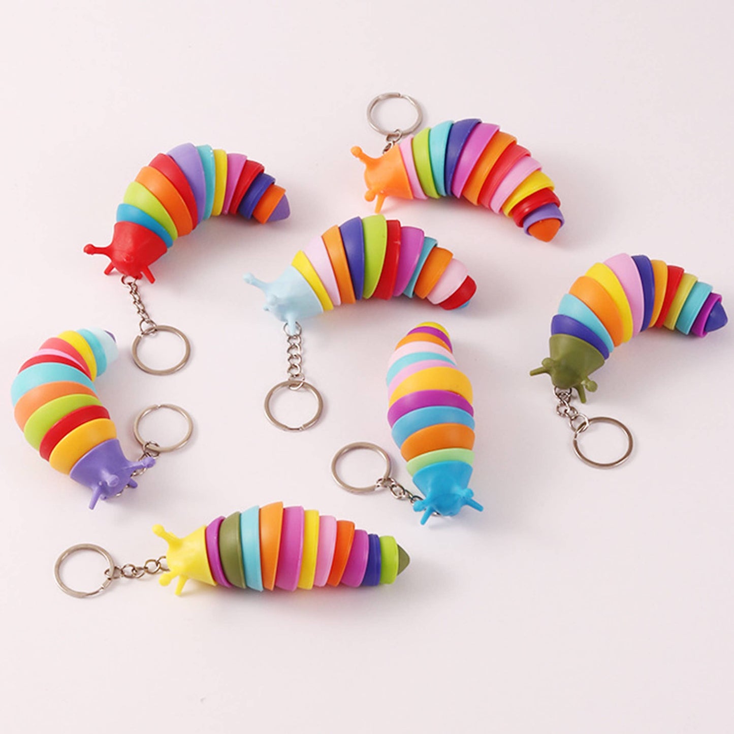 JSblueridge Fidget Slug Toy Keychain- Assorted in Bulk