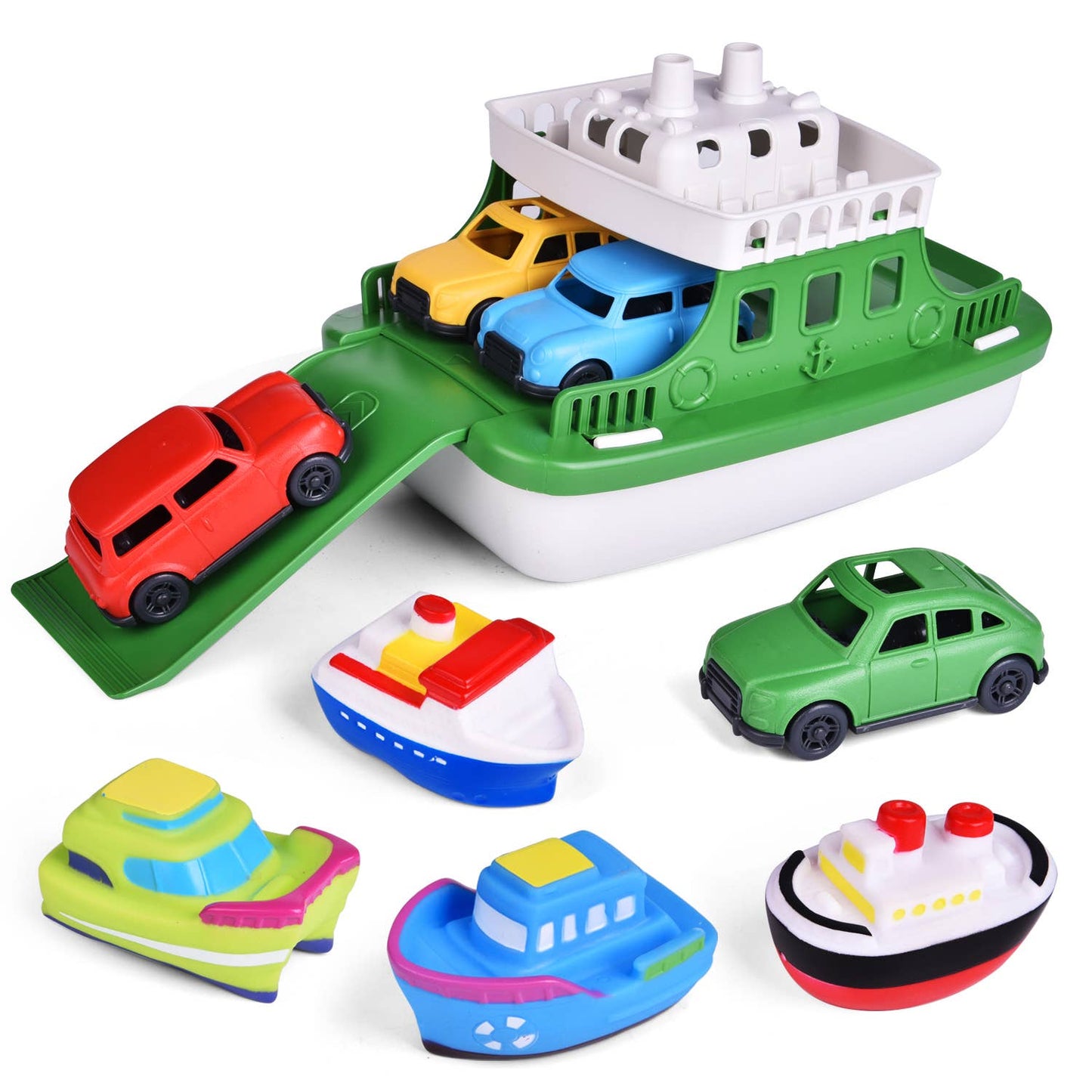 Fun Little Toys Boat Bath Toy with 4 Cars