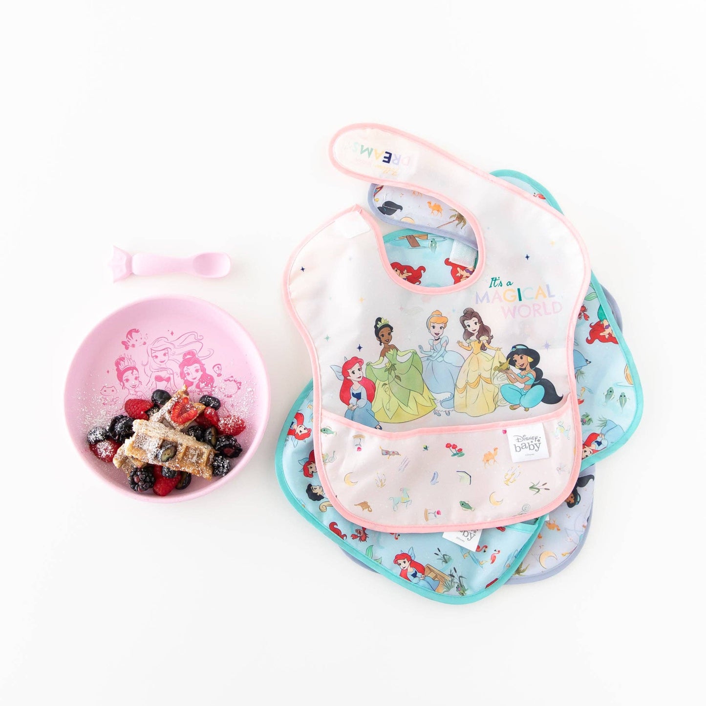 Bumkins Silicone Plate + Spoon Set: Disney Princess