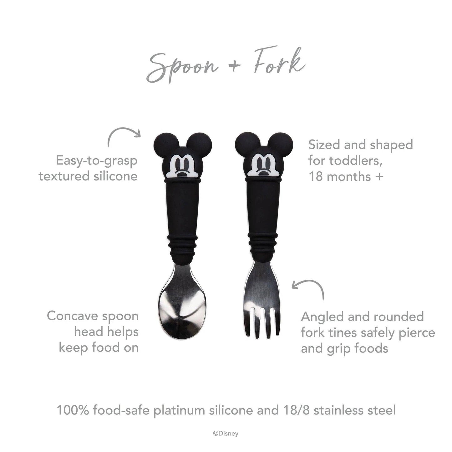 Bumkins Spoon + Fork: Mickey Mouse