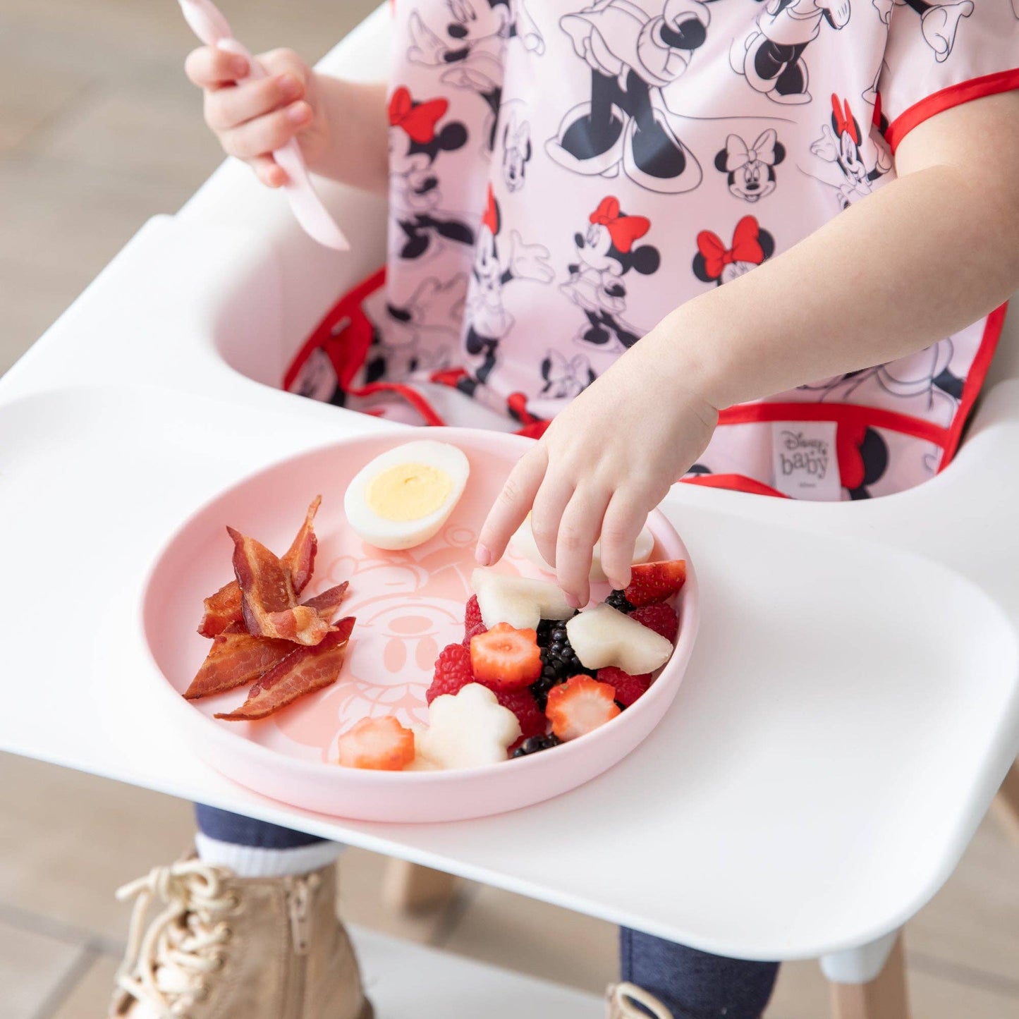 Bumkins Silicone Plate + Spoon Set: Disney Minnie Mouse