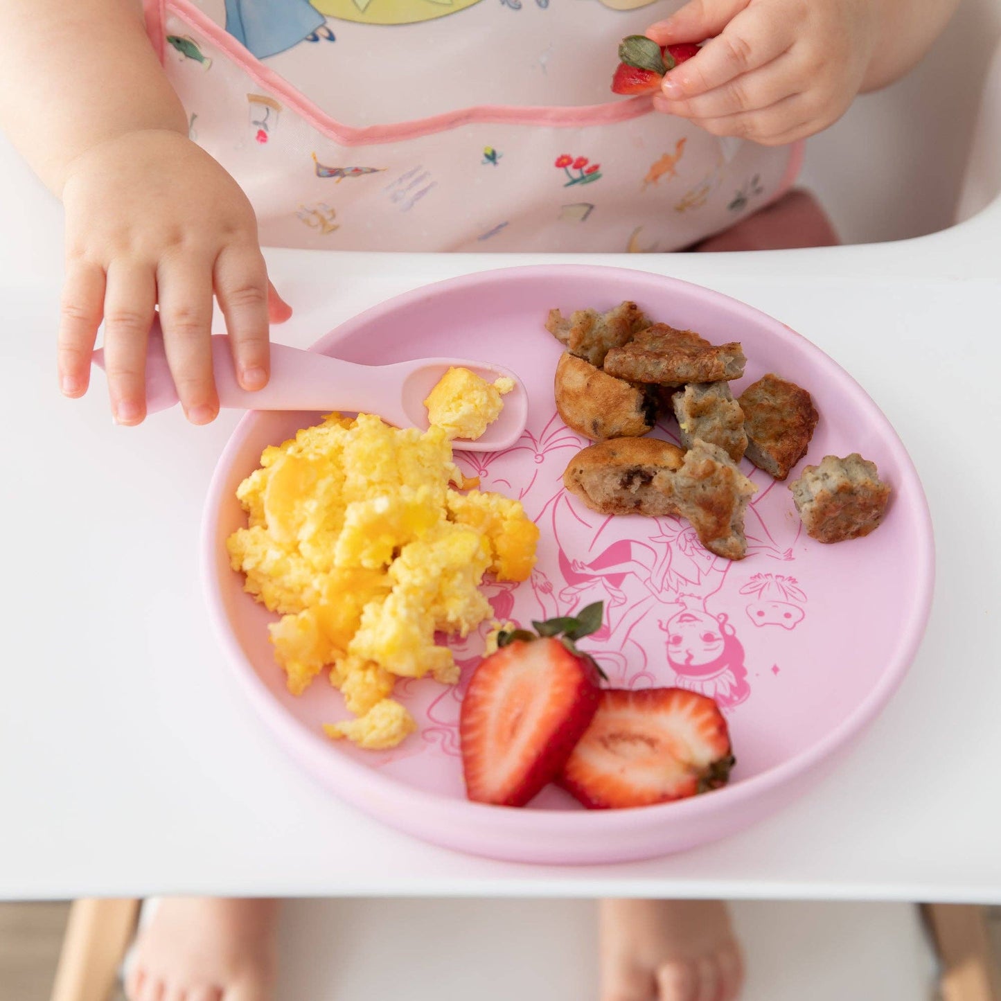 Bumkins Silicone Plate + Spoon Set: Disney Princess