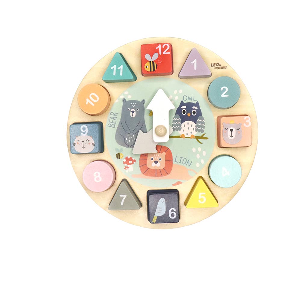 Leo & Friends Shape Sorting Clock