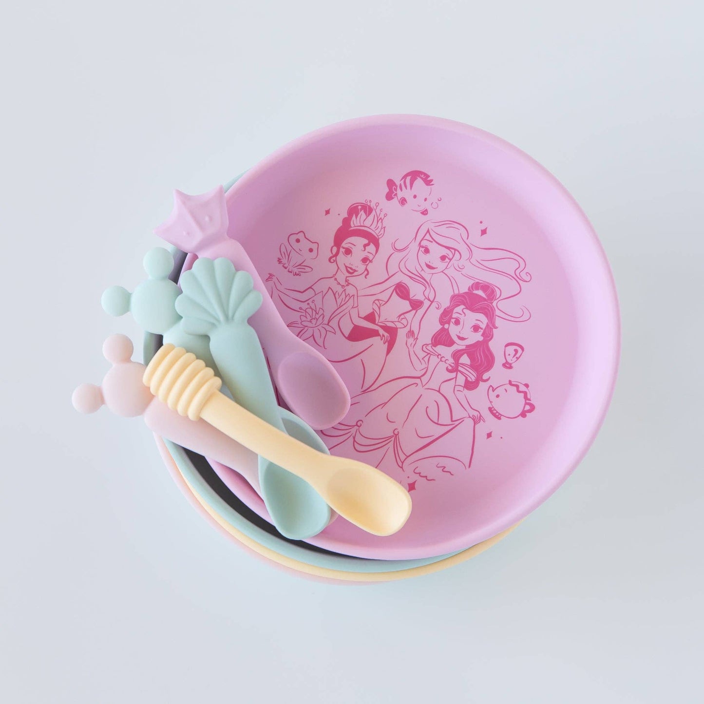 Bumkins Silicone Plate + Spoon Set: Disney Princess